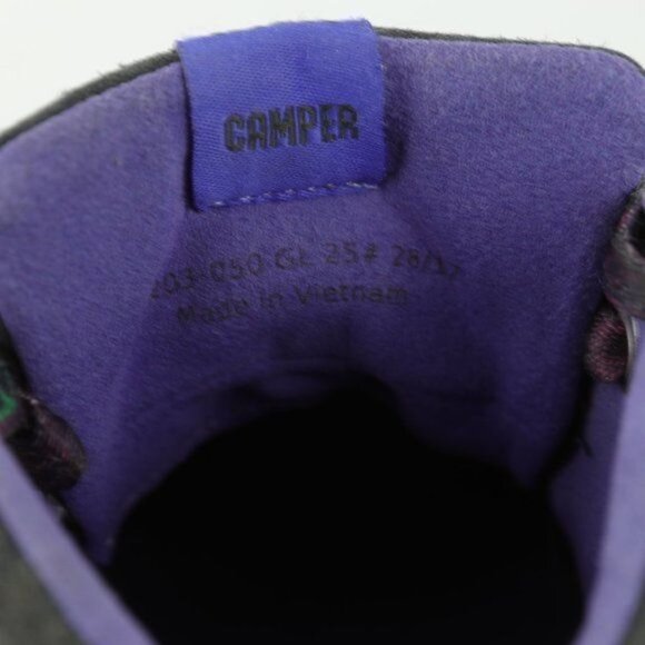 Camper Girls Size 7 Gray Purple Suede Lace Up Casual Ankle Boots - Picture 8 of 8